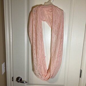 Women's Big Pink Thin Infinity Scarf Shawl Wrap Elegant Eveningwear